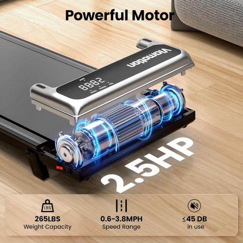 Walking Pad,Under Desk Treadmill with Incline,2.5HP Low Noise Walking Pad with Remote and LED Display,Portable Walking Pad with 265 lbs Weight Capacity,Under Desk Treadmill Home Office