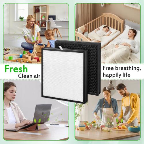 2 Pack Max V-Series Replacement Filter Compatible with Wynd Max Home Air Purifier Model: HMEPURV01 HEPA with Activated Carbon 3-in-1 Filter Upgrade