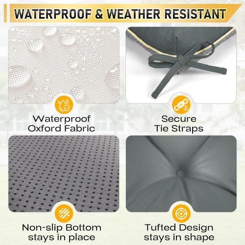 2 Pack 80x26 Inch Folding Chaise Lounge Cushion Quick Dry (Gray) | Outdoor Sun Lounger Seat Pad with Shredded Foam for Patio Furniture, Deck Chairs, Poolside