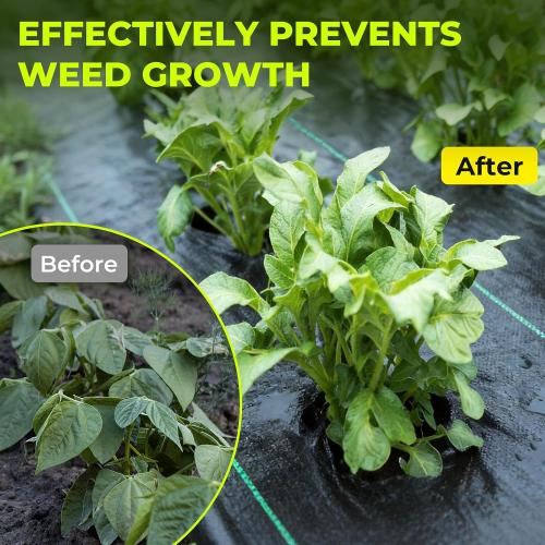 4ft x 300ft Weed Barrier Landscape Fabric, 3.2oz Heavy Duty Woven Fabric | Block Gardening Mat Ground Cover, Weed Control Garden Cloth for Gardening Ground, Landscaping, Driveway