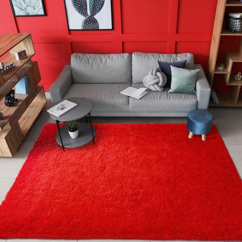 Size 3x5 Color Red Fluffy Rugs for Bedroom Living Room, Shag Area Rugs for Nursery Kids Girls Room, Plush Fur Rug for Playroom Dorm 3x5 Feet, Red