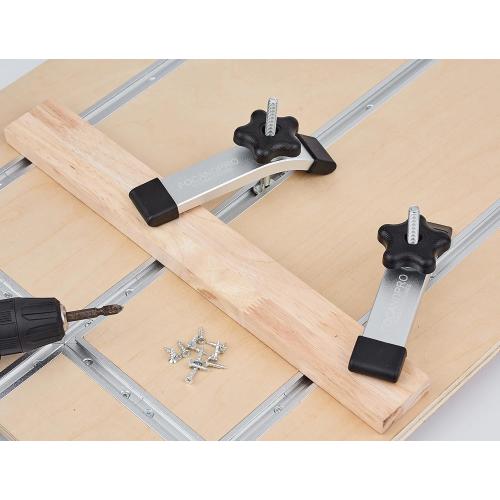 T Track 48 with Wood Screws- Double-Cut Profile Aluminum T-Track with Predrilled Mounting Holes -Woodworking and Clamps-Fine Sandblast Anodized -Silver Color -2 Pack