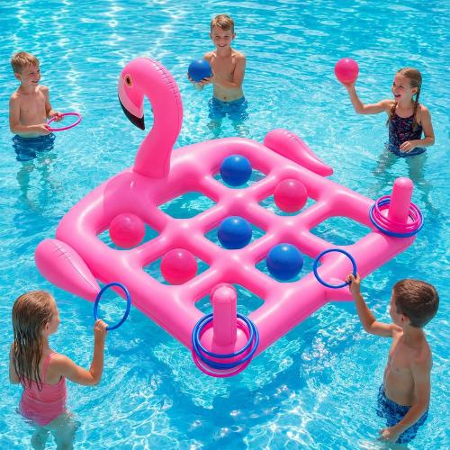 Utook Pool Party Toys Games Set -Giant Tic Tac Toe Pool Toy- 2-in-1 Inflatable Games -Thickened Leak-Proof PVC, Outdoor Water Toys for Toddlers Kids Age 4 , Use in Pool Beach Lawn