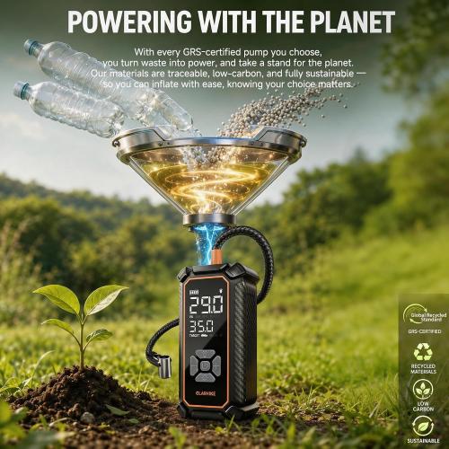 OlarHike Tire Inflator Portable Air Compressor, Dual Power-3 * 2000mAh & 12V DC