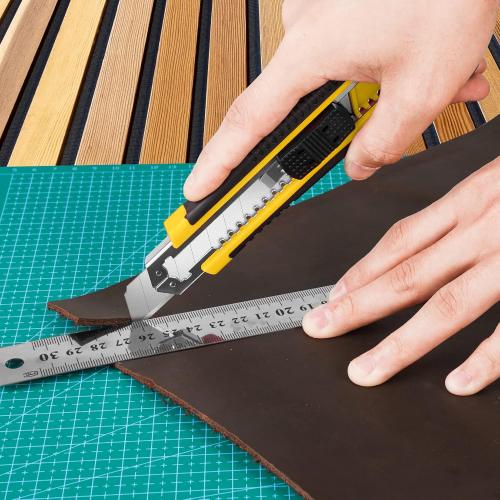 3-Pack Box Cutter Utility Knife | Ultra Sharp Blade with Anti-Slip Rubber Handle | Exacto Cutter for Leather, Rubber & Cartons