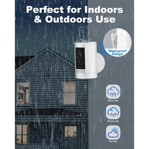 WUKUR 2 Pack Power Adapter Compatible with Ring Stick Up Cam Battery/Plug-in 3rd Gen/2nd Gen & for Ring Pan Tilt Stick Up Camera, Indoor/Outdoor Charger Weatherproof Power Cord, 4M/13.1Ft Long