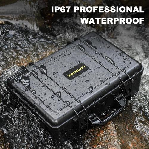 LOTOCASE TSA Approved Gun Case for Pistol - Holds Multiple Handguns Case | Air Travel Hard Shell Pistol Case | Pre-cut Heavy Duty Waterproof Gun Case with Silica Gel Canister