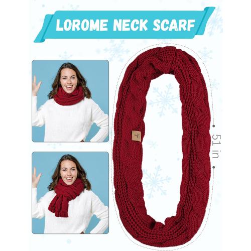 Winter Hat Scarf Gloves and Ear Warmer, Warm Knit Beanie Hat Touch Screen Gloves Set Winter Gifts Neck Scarves for Women