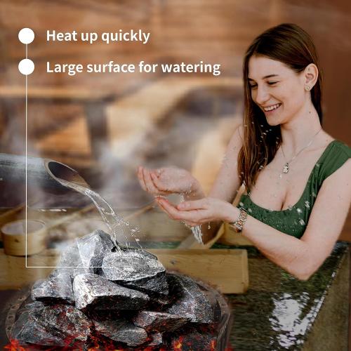 Sauna Rocks/Sauna Stones, 36 lb Box of Lava Rock for Steam Sauna, Sauna Stone