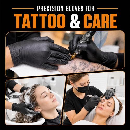 HEAVY DUTY 7 Mil Nitrile Black Gloves Disposable Latex Free Rubber Latex Cleaning Mechanic Food Prep Gloves 1000PCs