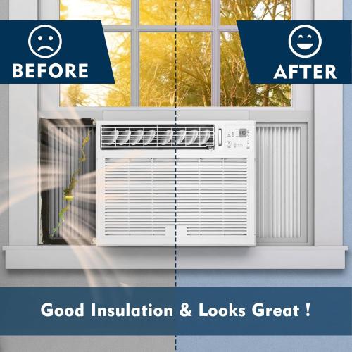 Window Air Conditioner Side Panels with Frame,Window AC Side Panels Insulation Curtain Kit,Fits for Most 5000BTU Window AC Units