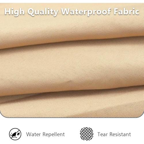 Beige 7.5Ft Patio Umbrella Replacement Canopy Market Yard Sunshade Umbrella Top Cover 7.5Ft