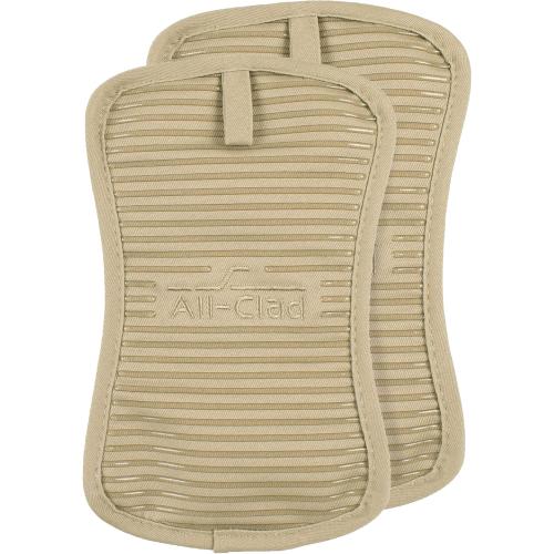 All-Clad Premium Pot Holder & Hot Pad: Heat Resistant to 500 Degrees - 100% Cotton, 10x6.25 Hot Pad for Kitchen and Barbeque, (2-Pack), Cappuccino