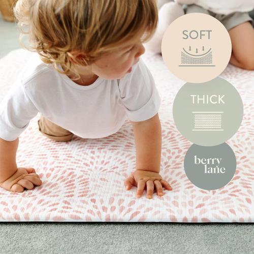 Baby Play Mat for Infants | One-Piece Reversible Foam Floor Mat | Large | Eco-Friendly | Extra Soft | Thick | Non-Toxic | Toddlers | Kids (Pink Petal/Gray Storm, Large)