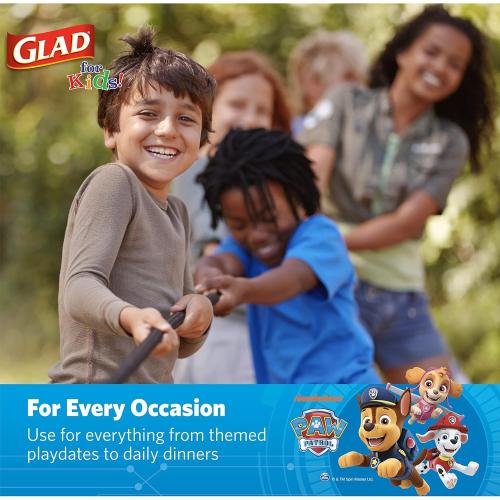 Glad for Kids Paw Patrol Paper Plates , Disposable Paw Patrol Plates for Kids , Heavy Duty Soak Proof Microwavable Paper Plates, Core Pups Blue 7 Inch Round Plates 20ct , Paw Patrol Birthday 3 Pack