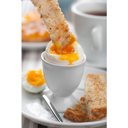 HIC Kitchen Single Egg Cup Set, Fine White Porcelain, Set of 6