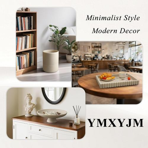 YMXYJM Decorative Tray for Coffee Table, Modern Tray Decor, 14 Beige Resin