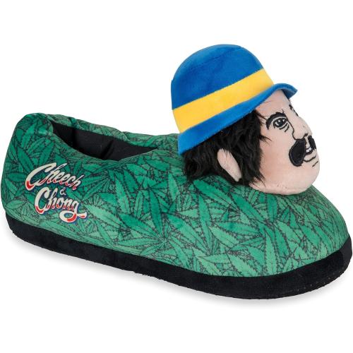 ODD SOX, Cheech & Chong, Fun Indoor Novelty Slippers, Big Fuzzy Cozy