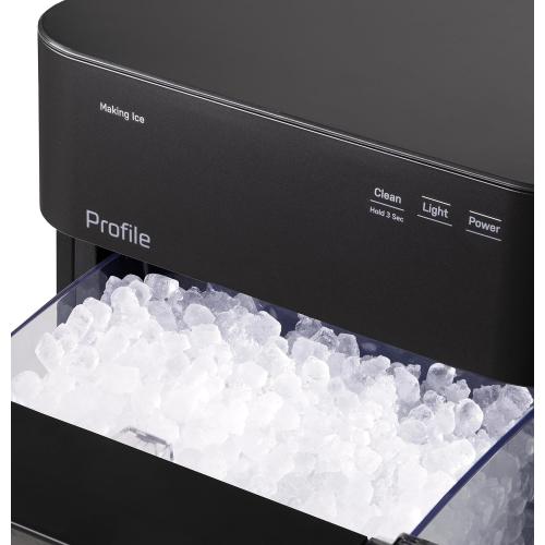 GE Profile Opal 2.0 Ultra Nugget Ice Maker with Scale Inhibiting Filter, Scoop Included, 38 lbs in 24 Hours, Pellet Ice Machine with WiFi & Smart Connected, Black