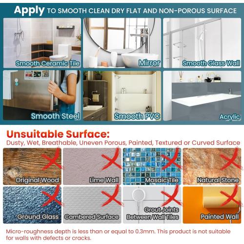 TAILI Shower Mirror Fogless for Shaving with Razor Holder, Fog Free Shower Mirror Suction Wall Mounted for Men & Women, Shatterproof, Removable, Rust-Proof & Waterproof, Grey