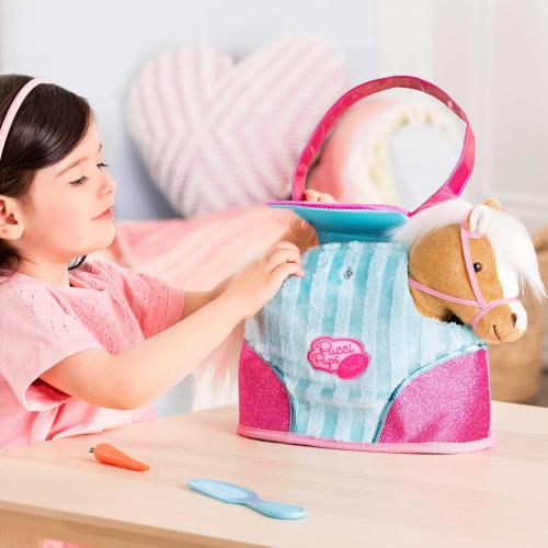 Pucci Pups – Plush Horse – Dog Carrier – Heart & Stripes Bag & Pony – Comb & Purse – Stuffed Animal – 2  Years