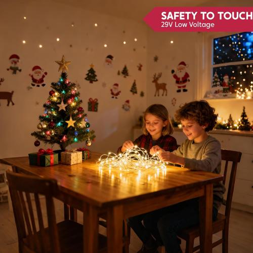 Joiedomi 1200 LED Christmas Lights Outdoor,394 FT Warm White Christmas Tree Lights with 8 Modes Timer, PVC Clear Wire String Lights with Reel for Indoor Outdoor Holiday Xmas Eve Night Decorations