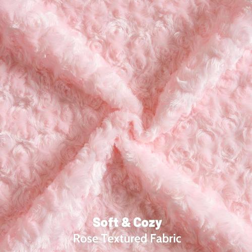 FUTEI Pack of 2 Rose Textured Throw Pillow Covers 16x16 Inch, Pink | Same Rose Swirl Textured Fabric On Both Sides,Hidden Zipper,Machine Washable,Non-Shedding, Colorfast,Insert Not Included.