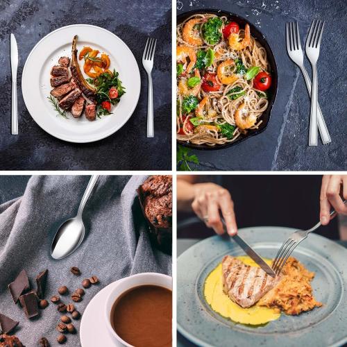 Silverware Set, Hunnycook 30-piece Silverware Set for 6, Stainless Steel Flatware Set, Include Fork Knife Spoon Set, Mirror Polished, Dishwasher Safe, Cutlery Set for Home Kitchen Restaurant Hotel