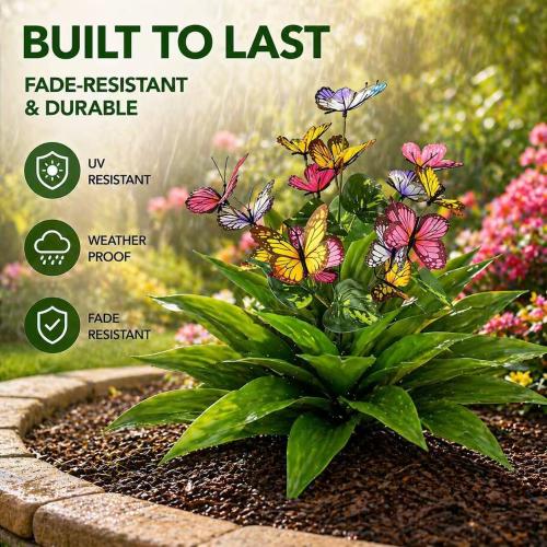 TOMBABY Artificial Agave Plants,30-inch Large UV Resistant Fake Succulents for Indoor/Outdoor Decor, Realistic Faux Agave Plant for Garden, Patio, Home Office (1, Butterfly)