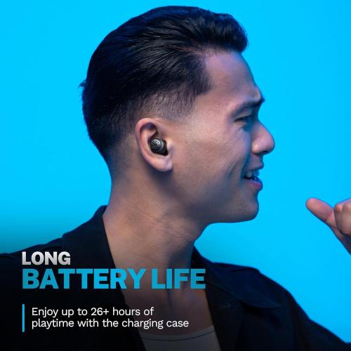 JLab Go Air Pop  True Wireless Earbuds, in Ear Headphones, Bluetooth Earphones, 35H Playtime Ear Buds, Bluetooth Earbuds with Microphone, USB-C Charging Case, Dual Connect, EQ3 Sound, Black