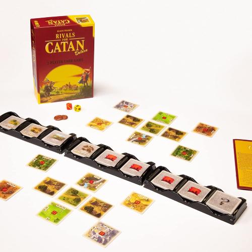 CATAN Rivals for CATAN Card Game DELUXE EDITION - Build, Trade, and Conquer with Enhanced Components! Family Game for Kids & Adults, Ages 10 , 2 Players, 45-60 Minute Playtime