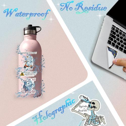 200 Pcs Holographic Funny Meme Stickers for Adults, Waterproof Vinyl Sarcastic Animal Decals with Raccoon, Frog, Possum & Skeleton Humor for Water Bottles, Laptop, Skateboard & Journal