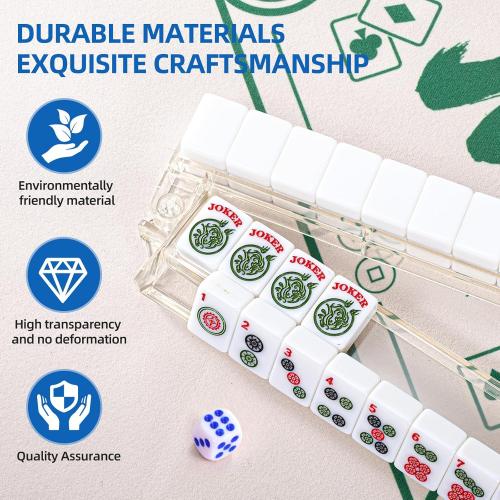 Mahjong Racks with Pushers（4PCS） - Imports Mahjong Game Accessories，Clear Acrylic Clear Acrylic Slightly Yellowish American Mahjong Tile Racks with Built-in Rotation Pushers,Patented Product