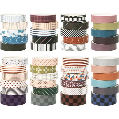 Ieebee 44 Rolls Minimalist Washi Tape Set for Journaling & Scrapbooking