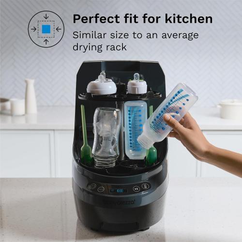 Baby Brezza Bottle Washer Pro - Baby Bottle Washer, Sterilizer   Dryer - All in One Machine Cleans Baby Essentials, Bottles   Pump Parts – Appliance Replaces Bottle Brushes & Drying Racks, Charcoal