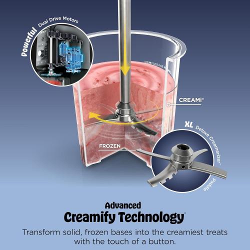 Ninja CREAMi Deluxe Ice Cream Maker | 11-in-1 Create Frozen Desserts, Sorbet, Milkshakes, Yogurt & More | Includes 2 Dishwasher Safe XL 24 Oz. Tubs with storage lids | Silver | NC501