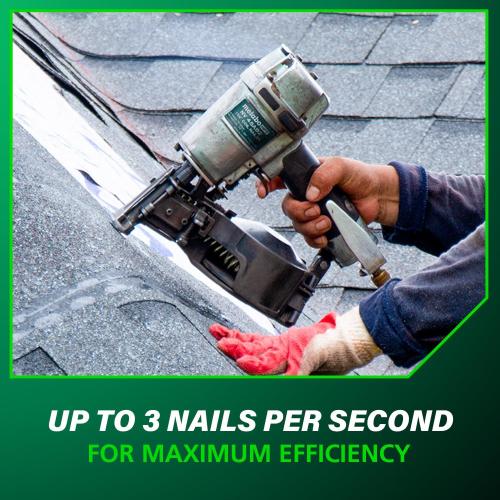 Metabo HPT Roofing Nailer, Pro-preferred Pneumatic Power Nailers, Ideal for Asphalt Roofing Shingles, 16 Degree 7/8″ to 1-3/4″ Roofing Nails, NV45AB2