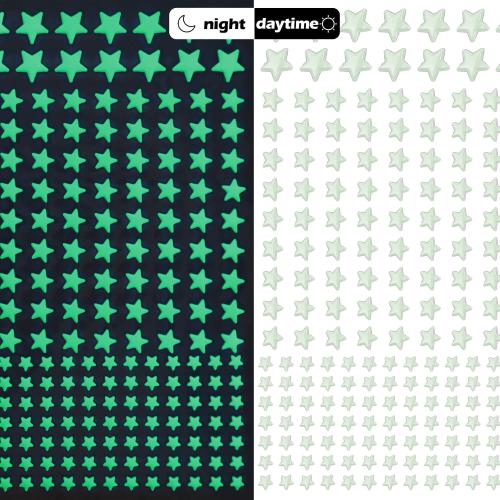 Glow in The Dark Stars for Ceiling Decal Decor 633 Pcs Realistic 3D Sticker