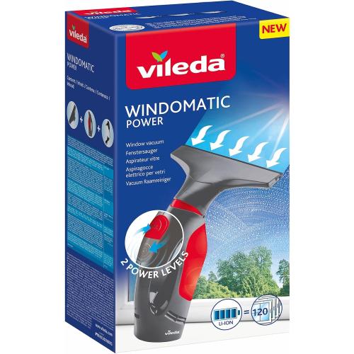 Vileda WindoMatic Power Window Vacuum Cleaner, Handheld and Portable Electric Window Cleaner, UK Version