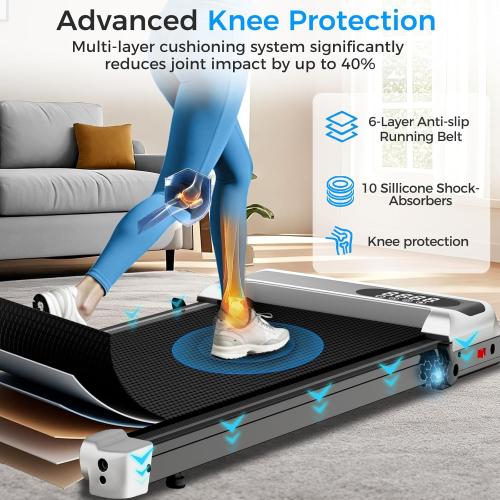 Walking Pad Treadmill with Handle Bar for Home Office,3.0HP Low Noise Portable Folding Under Desk Treadmill with Remote Control,Jogging Running Machine,350 Lbs Capacity,LED Display