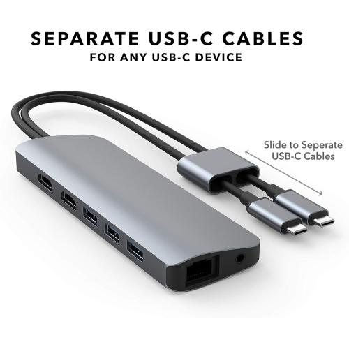 Docking Station, USB C Hub, TOTU 9 in 1 Triple Display Docking Station with Collage Display Mode, Dual 4K HDMI, VGA, 100W PD, 3 USB 3.0 and TF/SD Card Reader for MacBook Pro Air and Type-C Laptops