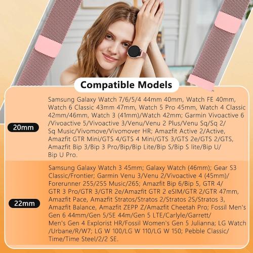 Watch Bands 20mm 22mm Quick Release Watch Strap, Stainless Steel Mesh Replacement Strap for Women Men