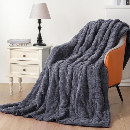 Uttermara Weighted Blanket for Adults Queen Size 15lbs 60x80 inches, Dual Sided Soft Jacquard Sherpa Weighted Blankets, Thick Heavy Blanket for Sleeping and Calming, Dark Grey