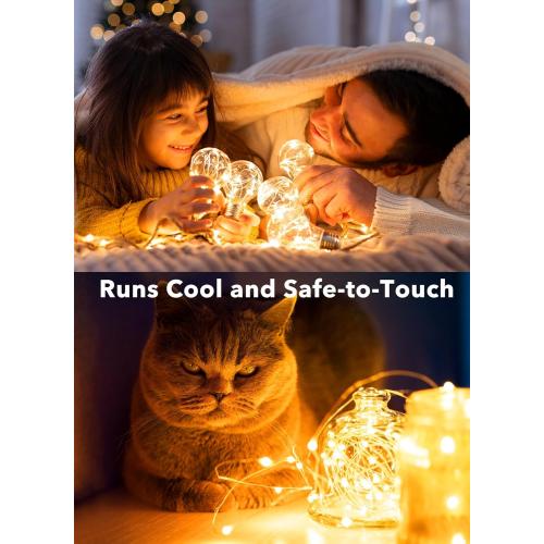 Minetom 6 Pack Fairy Lights Battery Operated String Lights - 7ft 20 LED Waterproof Silver Wire Firefly Lights Waterproof for DIY Crafts Wedding Décor Table Centerpieces Mason Jars Party