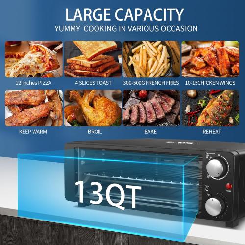 broken leg - need clean - Electric Pizza Oven Indoor Countertop Pizza Oven Commercial Pizza Maker Machine Bake 12 Pizzas in Minutes, 1200W Toaster Oven for Home with Timer, Removable Door