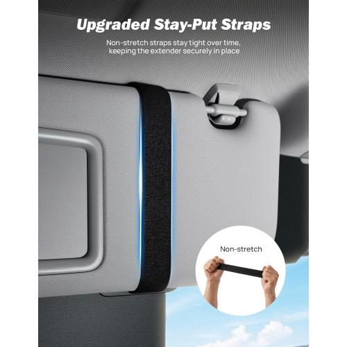 JOYTUTUS Car Sun Visor Extender, Adjustable Sun Visor Extension for Cars, Protects from Anti-Glare, UV Rays Sun Blocker Car Sun Visor Attachment