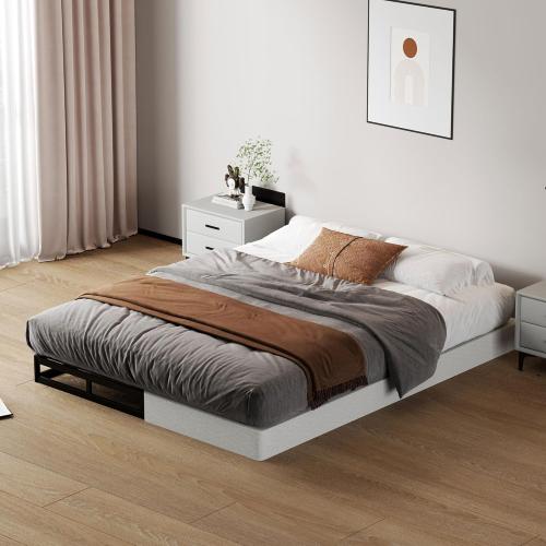 King Size Box Springs - 5 Inch Low Profile Mattress Foundation No Noise Heavy Duty Metal Basics Bed Base with Clean Fabric Cover, Easy Assembly