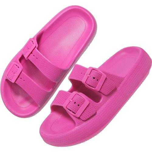 Size 8/9 BenSorts Pillow Sandals for Women Men Thick Sole Adjustable Buckles EVA