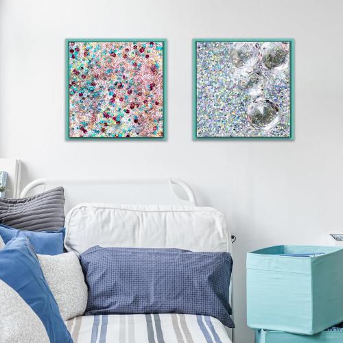 Pixy Canvas Floater Frame 8x8 for 1-1/2 (1.5) inch Deep Canvas Paintings/Canvas Prints/Wood Canvas Panels/Wall Art/Wall Decor/Home Decor/Artwork (Lucite Green, 8 x 8 inch, Square)