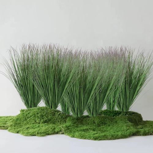 24 Bundles Artificial Grass Plants Outdoor 27.5in, Fake Tall Grass | UV Resistant, Faux Greenery Stems, Wheat Grass, Fake Bushes Shrubs Plant, For Patio Windows Box Garden Office Home Decor